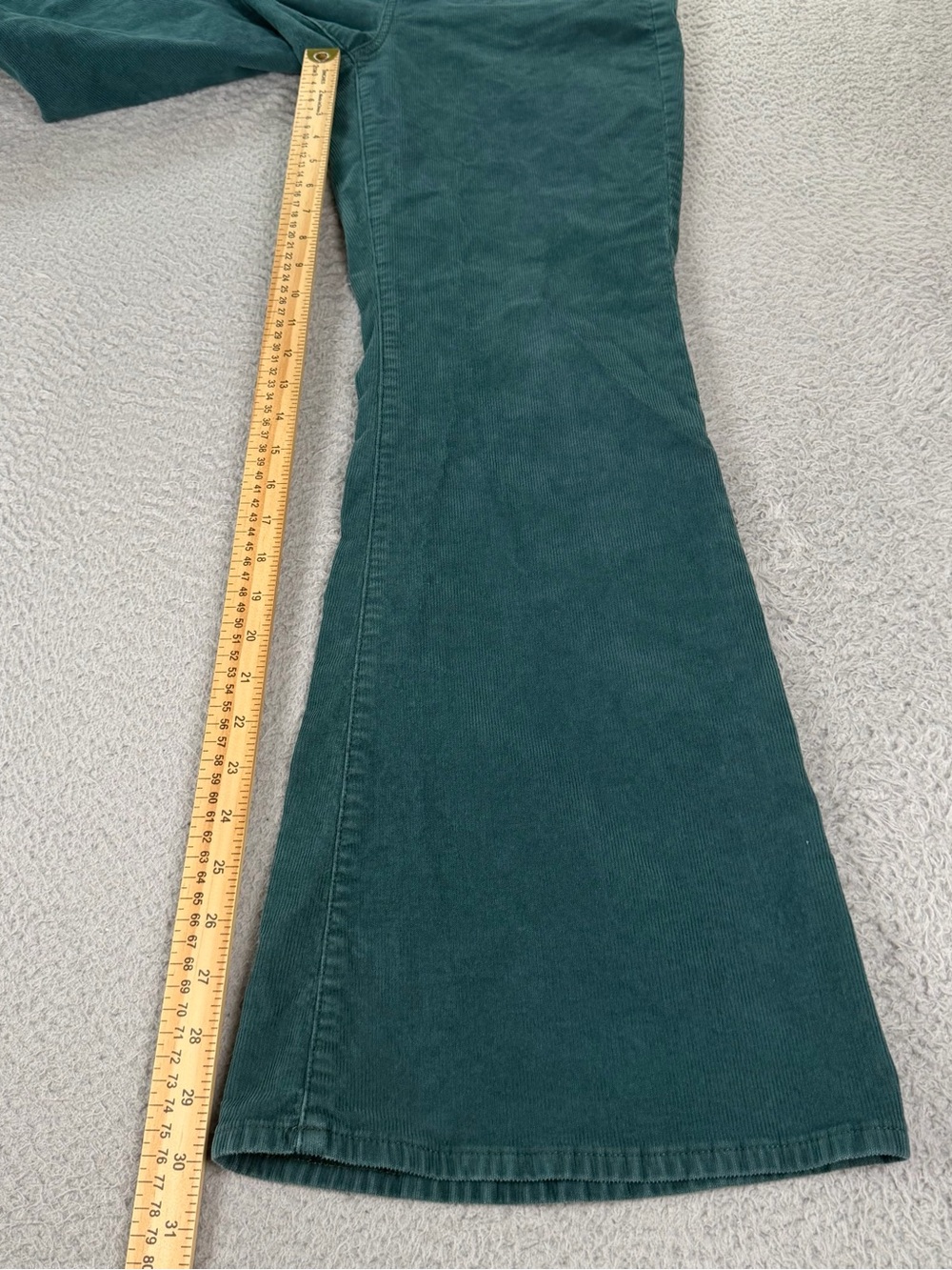 American Eagle Corduroy Pants Womens 10 Regular Green Super High Rise Flare Y2K - Picture 6 of 14